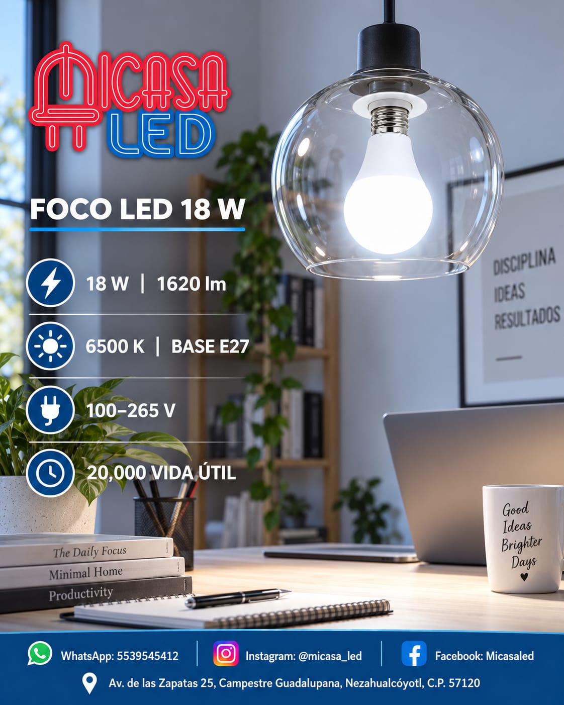 Foco LED HEE A80 18 W Luz Blanca 6500 K E27