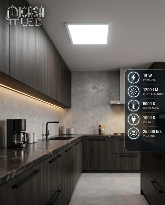 Panel Lámpara LED Empotrable Ajustable Cuadrado 15W HEE