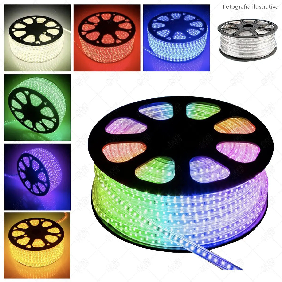 Tira Led Hee 25m Rgb 5050 Ip65 Multicolor Con Controlador De Color Multicolor/rgb