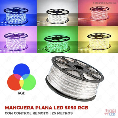 Tira Led Hee 25m Rgb 5050 Ip65 Multicolor Con Controlador De Color Multicolor/rgb