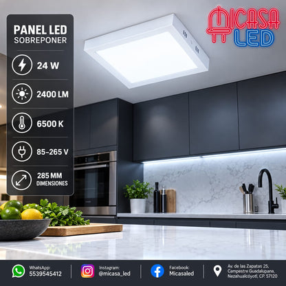 Panel Lámpara LED de Sobreponer Cuadrado 24W SL