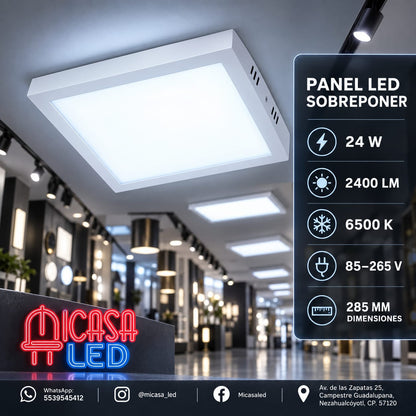 Panel Lámpara LED de Sobreponer Cuadrado 24W SL