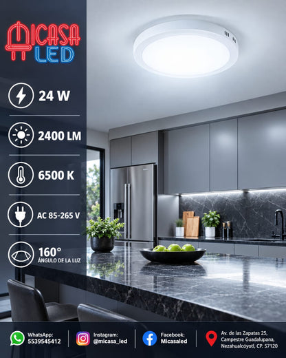 Panel Lámpara LED de Sobreponer Redondo 24W SL