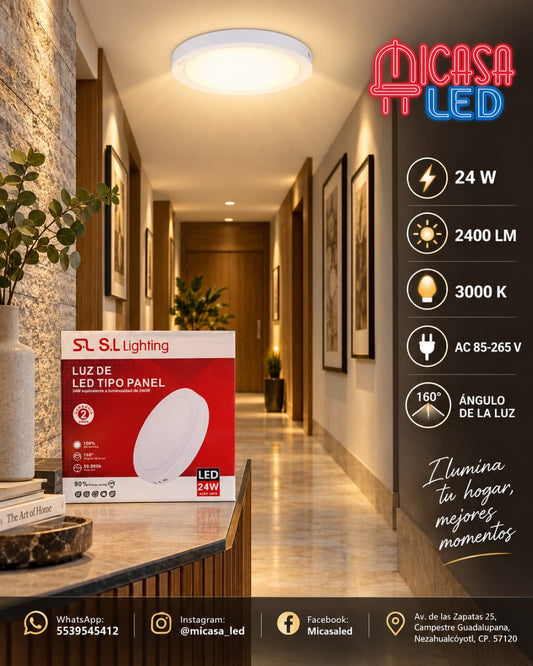 Panel Lámpara LED de Sobreponer Redondo 24W SL