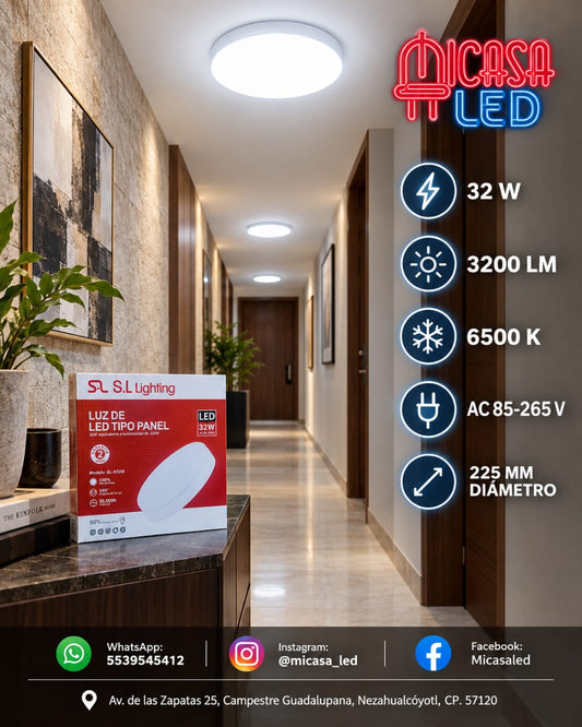 Panel LED redondo tipo aspirina 32W