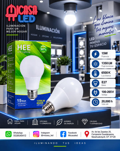 Foco LED HEE A70 15 W Luz Blanca 6500 K E27